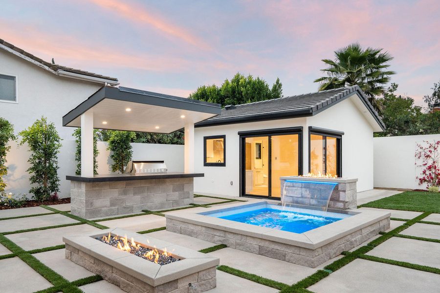 Westlake Village outdoor pavilion and guest house